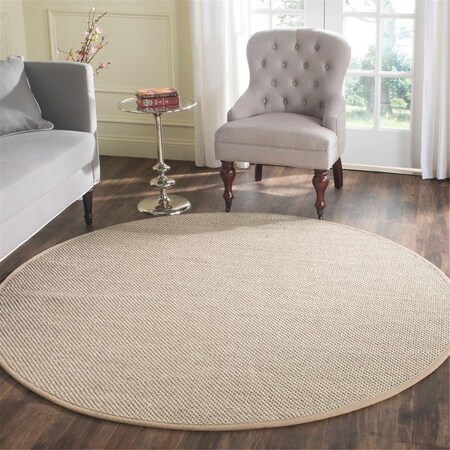 Safavieh Natural Fiber Round Area Rug, Marble and Linen - 6 x 6 ft. NF143B-6R